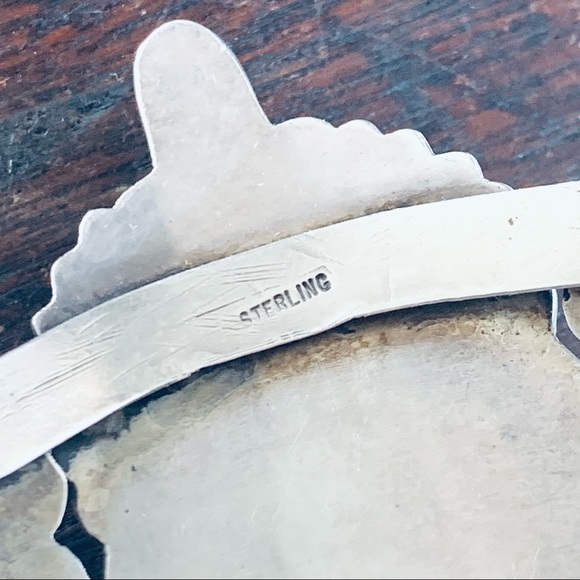 Navajo Turquoise and Sterling Wide Cuff Bracelet - Picture 8 of 16